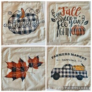 Set of 4 Fall Themed Decorative Pillow Covers 17”
Buffalo Check Thanksgiving